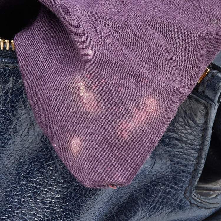 Pre Owned Miu Miu Blue Vitello Lux Leather Bow Bag