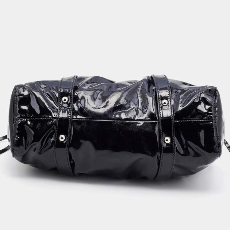 Pre Owned Miu Miu Black Patent Leather Tote