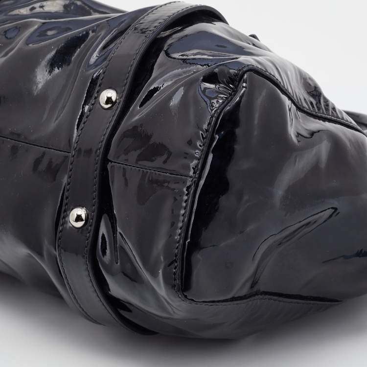 Pre Owned Miu Miu Black Patent Leather Tote