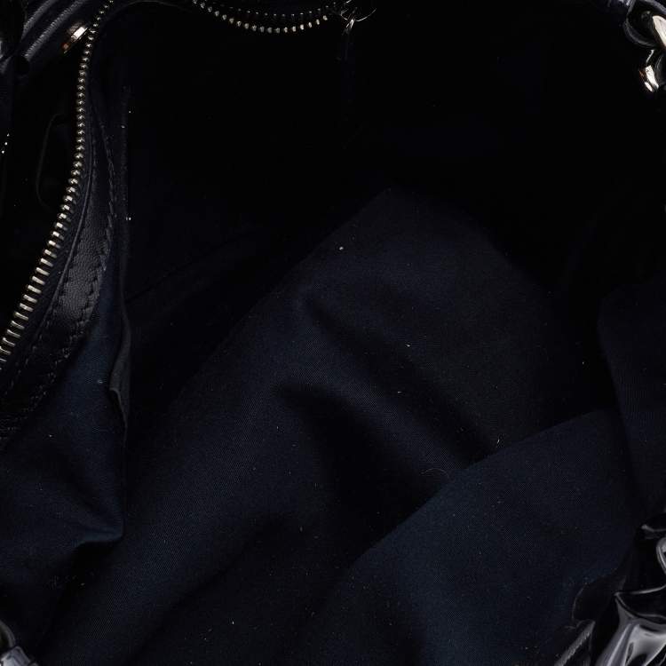 Pre Owned Miu Miu Black Patent Leather Tote