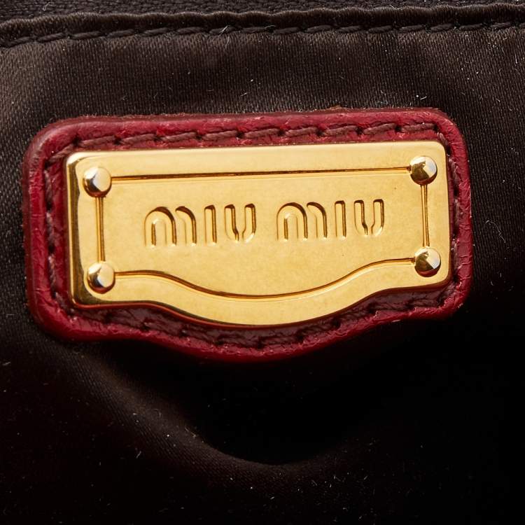 Pre Owned Miu Miu Red Leather Bow Satchel