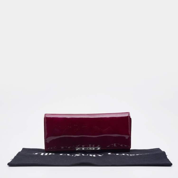 Pre Owned Miu Miu Purple Patent Leather Continental Wallet