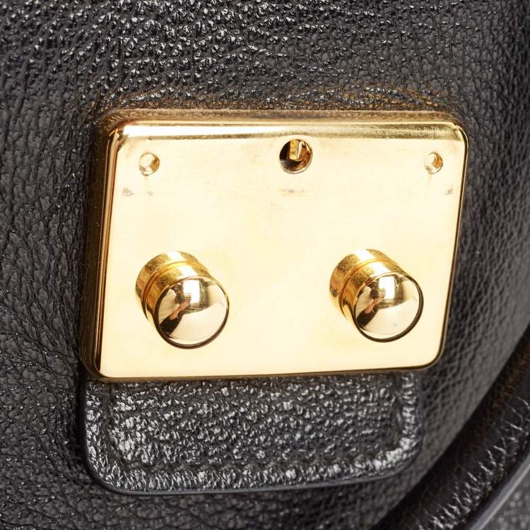 Pre Owned Miu Miu Black Madras Leather Tote