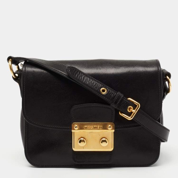 Miu miu madras discount flap bag black