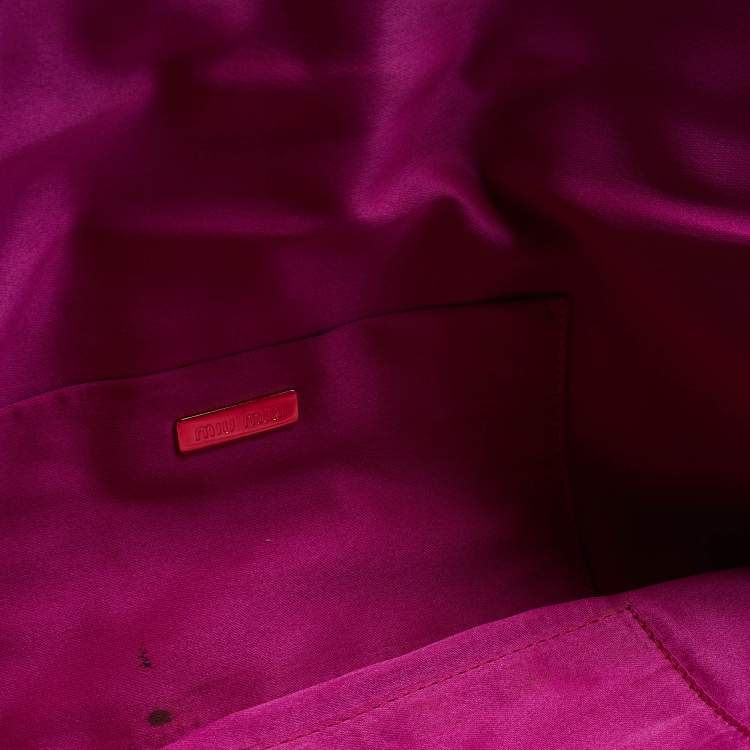 Pre Owned Miu Miu Black Patent Leather Long Flap Clutch
