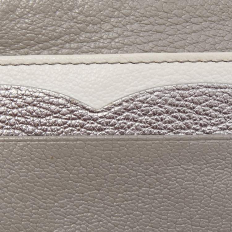 Pre Owned Miu Miu Grey/White Leather Card Holder