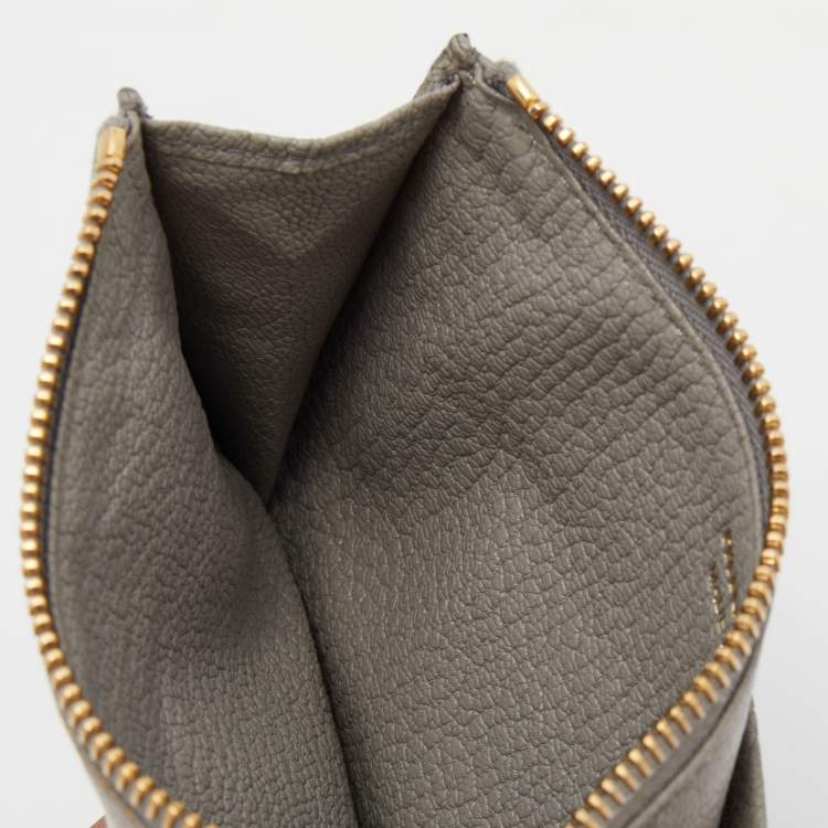 Pre Owned Miu Miu Grey/White Leather Card Holder