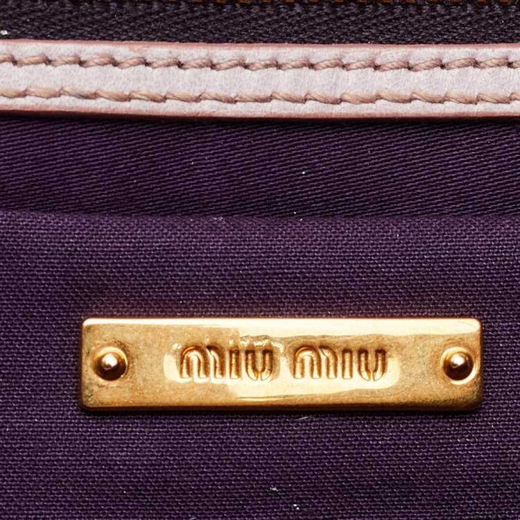 Pre Owned Miu Miu Beige Matelassé Leather Flap Shoulder Bag