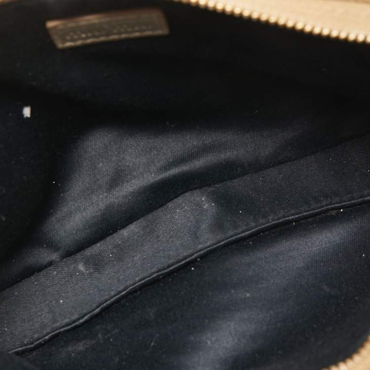 Pre Owned Miu Miu Gold Leather Double Zip Camera Crossbody Bag