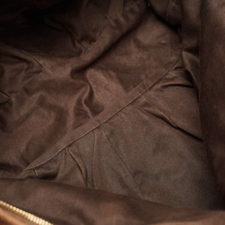 Pre Owned Miu Miu Brown Matelasse Leather Tote