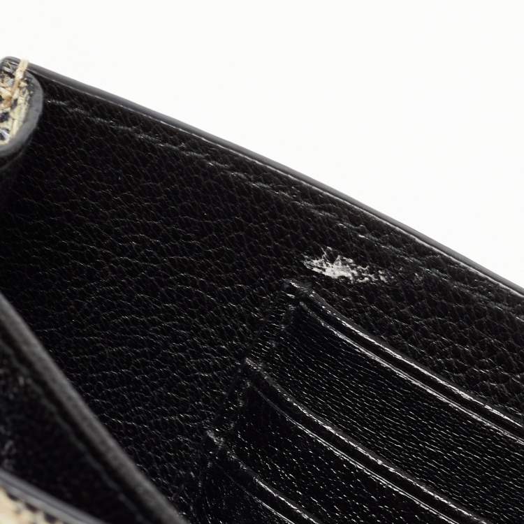 Pre Owned Miu Miu Beige/Black Lizard Embossed Leather Crossbody Bag