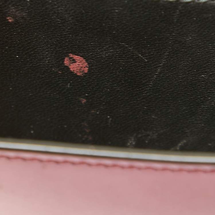 Pre Owned Miu Miu Pink Patent Leather Pushlock Flap Chain Crossbody Bag