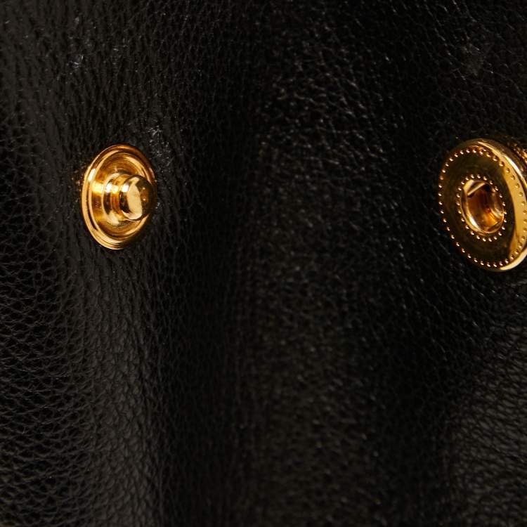Pre Owned Miu Miu Black Madras Leather Tote