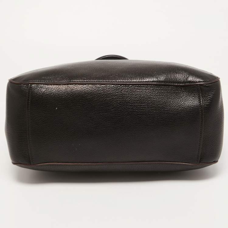 Pre Owned Miu Miu Black Madras Leather Tote