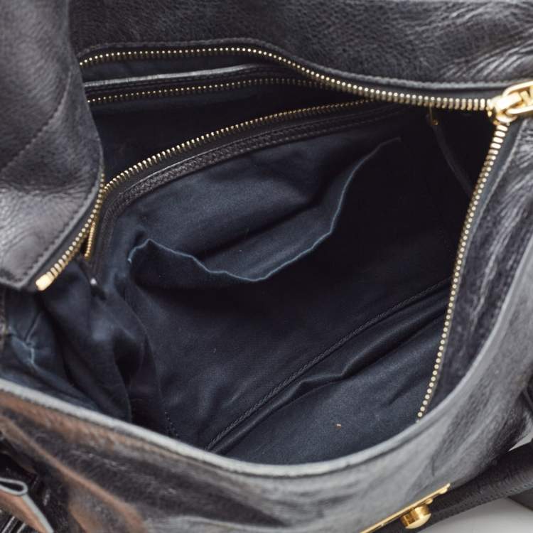 Pre Owned Miu Miu Black Leather Bow Satchel