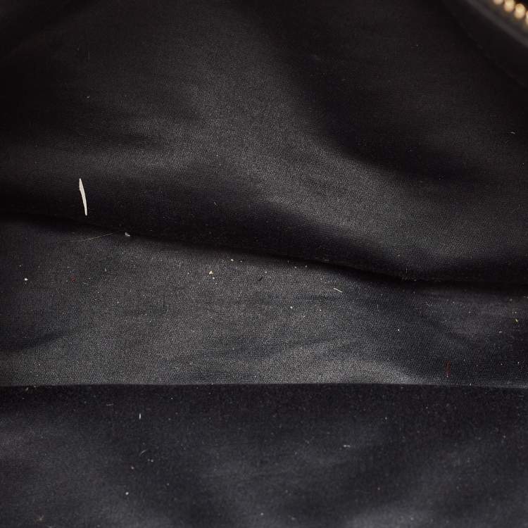 Pre Owned Miu Miu Black Matelassé Leather Bow Tote