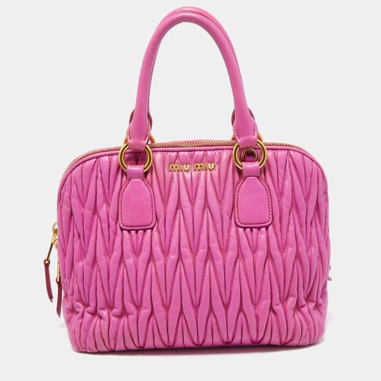 バッグ miumiu matelasse crystal hand bag pink Miu Miu Matelassé Shoulder Bag