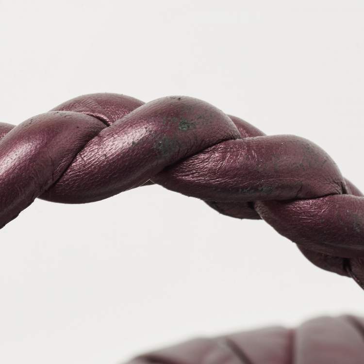 Pre Owned Miu Miu Metallic Purple Matelasse Lux Leather Coffer Hobo