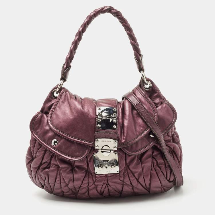Miu Miu, Bags, Miu Miu Lavender Leather Coffer Matelasse Shoulder Bag