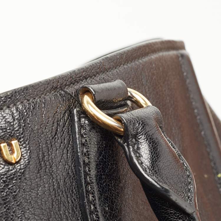 Pre Owned Miu Miu Black Madras Leather Zip Tote