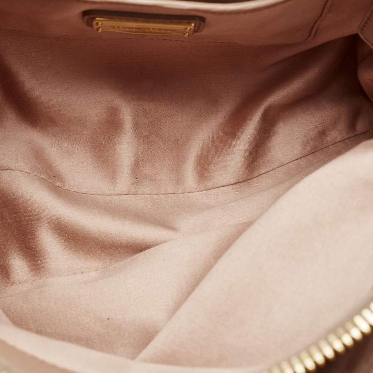 Pre Owned Miu Miu Beige Matelasse Leather Top Zip Tote