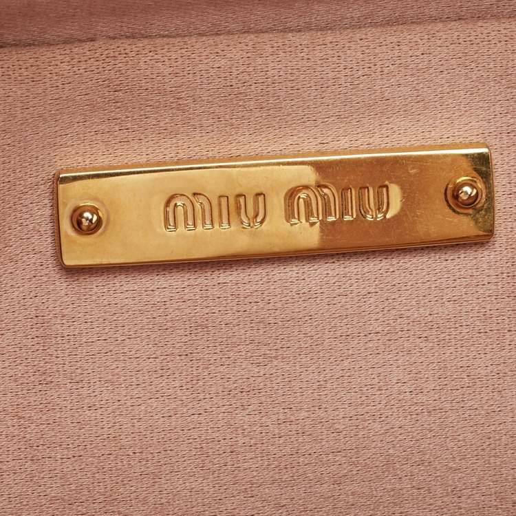 Pre Owned Miu Miu Red Vitello Lux Leather Bow Pochette Bag
