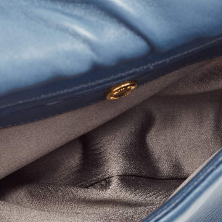 مملوكة مسبقًا Miu Miu Blue Leather Frame Chin Shoulder Bag