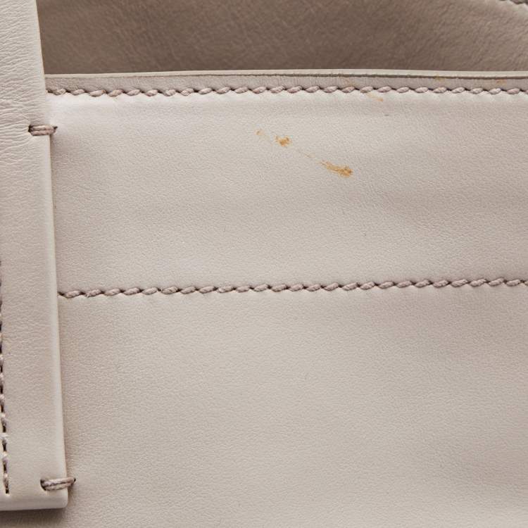 Pre Owned Miu Miu Grey Vitello Soft Leather Shopper Tote