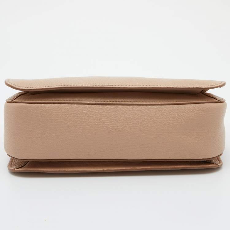 مملوكة مسبقًا Miu Miu Beige Madras Leather Pushlock Tote