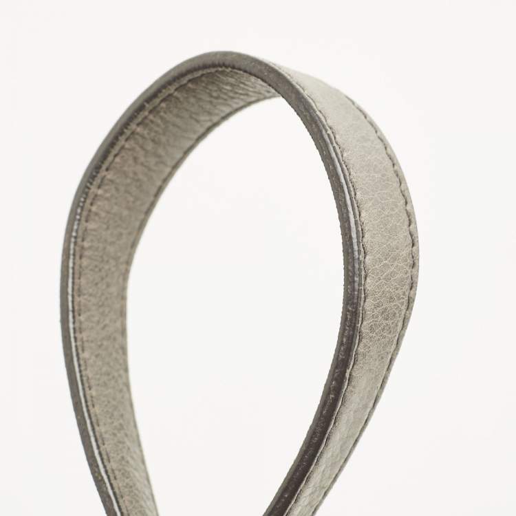 Pre Owned Miu Miu Grey Vitello Lux Leather Side Bow Bag