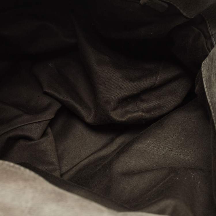 Pre Owned Miu Miu Grey Vitello Lux Leather Side Bow Bag