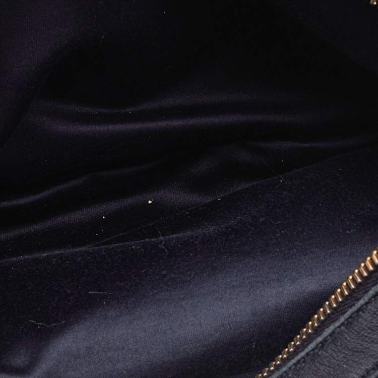 Pre Owned Miu Miu Black Matelassé Leather Double Zip Crossbody Bag