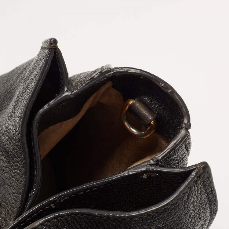 Pre Owned Miu Miu Black Madras Leather Pushlock Tote