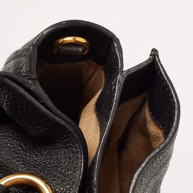 Pre Owned Miu Miu Black Madras Leather Pushlock Tote