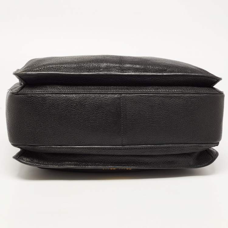 Pre Owned Miu Miu Black Madras Leather Pushlock Tote