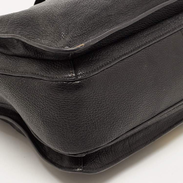 Pre Owned Miu Miu Black Madras Leather Pushlock Tote