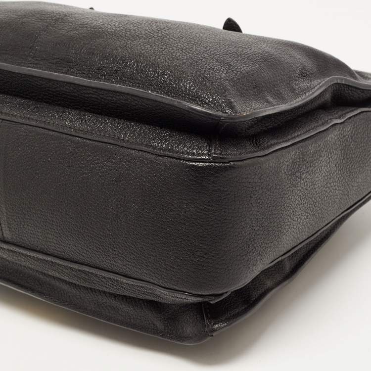 Pre Owned Miu Miu Black Madras Leather Pushlock Tote