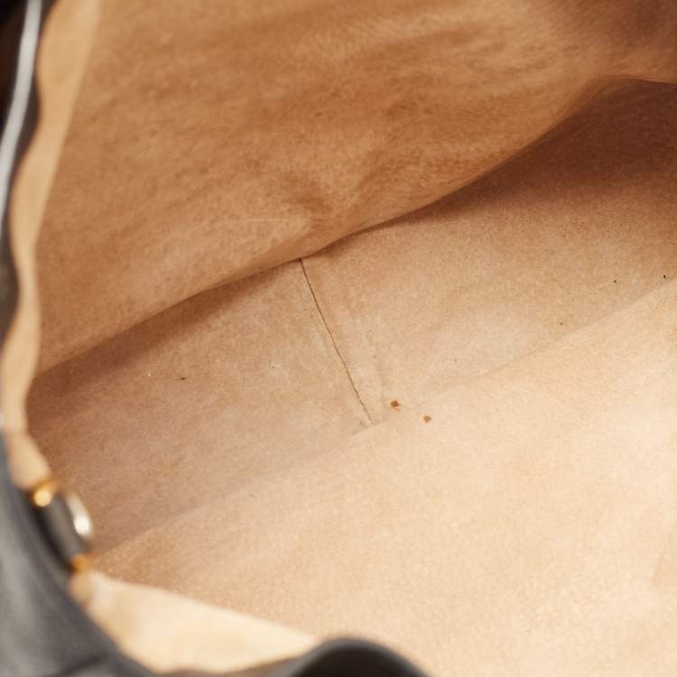 Pre Owned Miu Miu Black Madras Leather Pushlock Tote