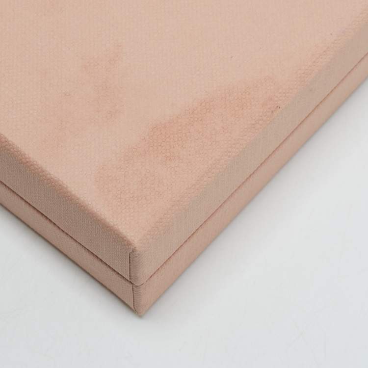 Pre Owned Miu Miu Light Pink Matelasse Leather Flap Card Case with Chain