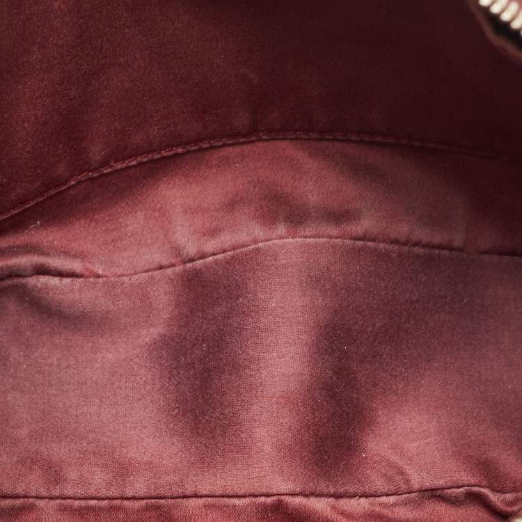 Pre Owned Miu Miu Burgundy Leather Double Zip Camera Crossbody Bag