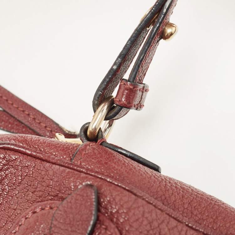 Pre Owned Miu Miu Burgundy Leather Double Zip Camera Crossbody Bag