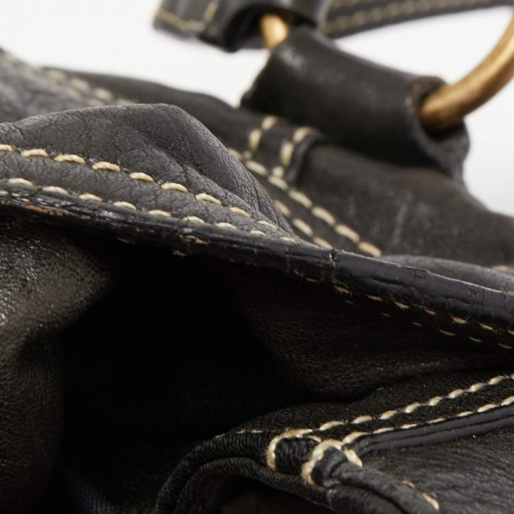Pre Owned Miu Miu Black Leather Flap Shoulder Bag