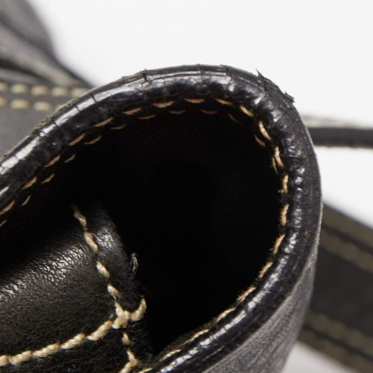 Pre Owned Miu Miu Black Leather Flap Shoulder Bag