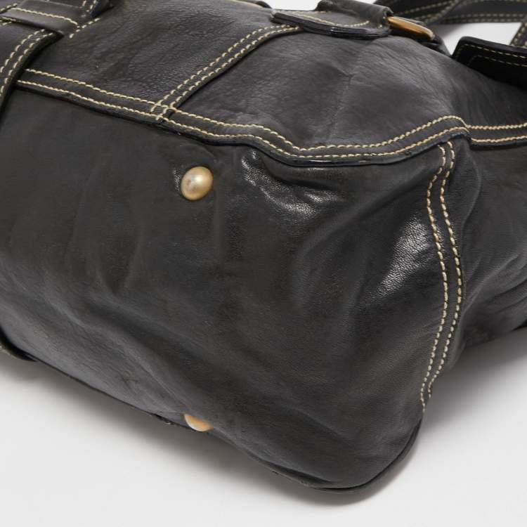 Pre Owned Miu Miu Black Leather Flap Shoulder Bag