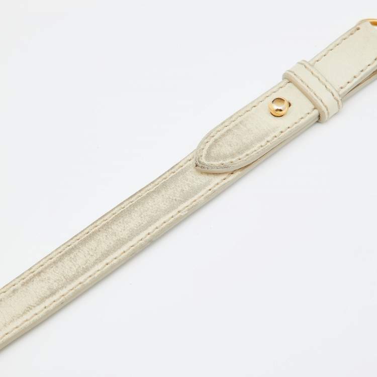 Pre Owned  Miu Miu Cream Vitello Gathered Leather Tote