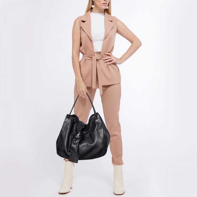 Pre Owned Miu Miu Black Leather Hobo