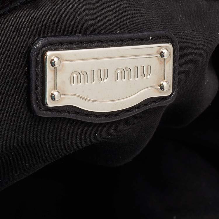 Pre Owned Miu Miu Black Leather Hobo