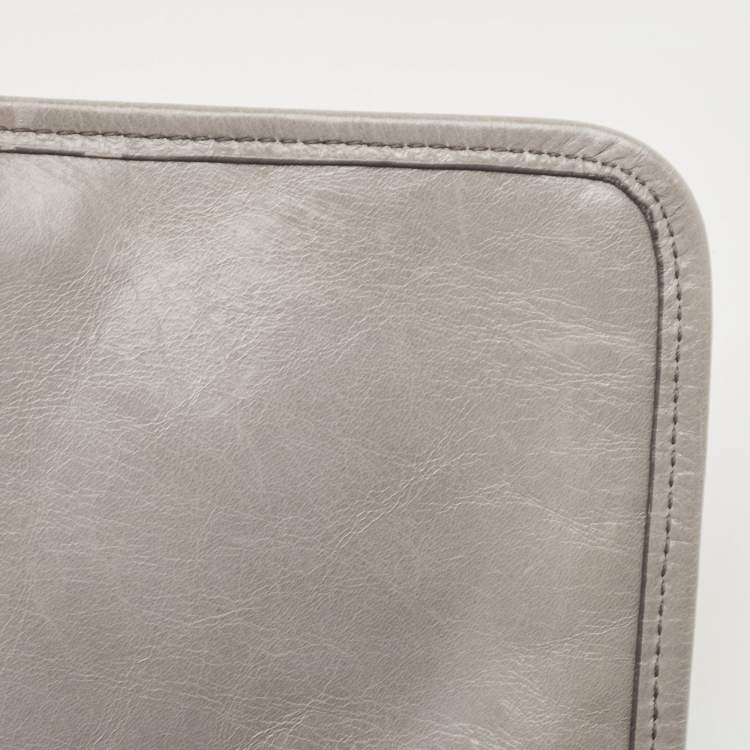 Pre Owned Miu Miu Grey Vitello Shine Leather Flap Shoulder Bag