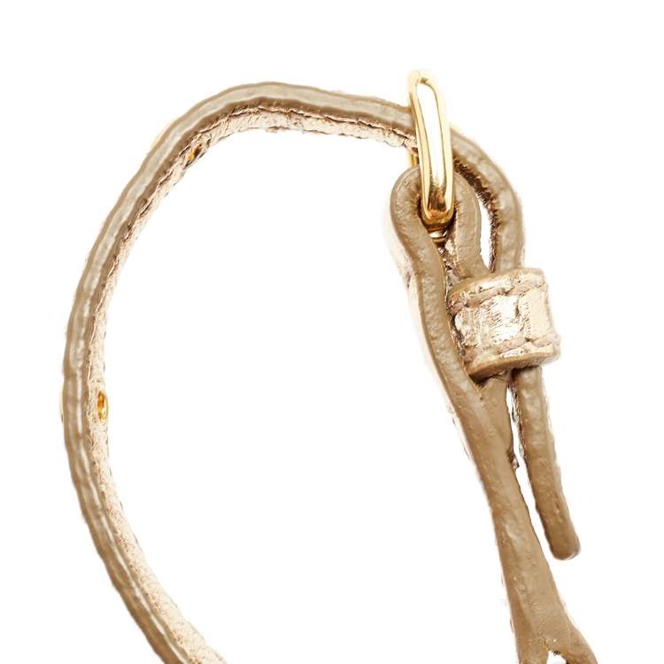 Pre Owned Miu Miu Metallic Gold Matelasse Leather Flap Chain Clutch