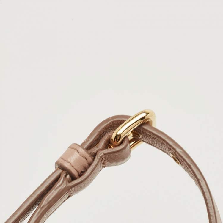 Pre Owned Miu Miu Beige  Matelassé Leather Flap Wallet on Chain